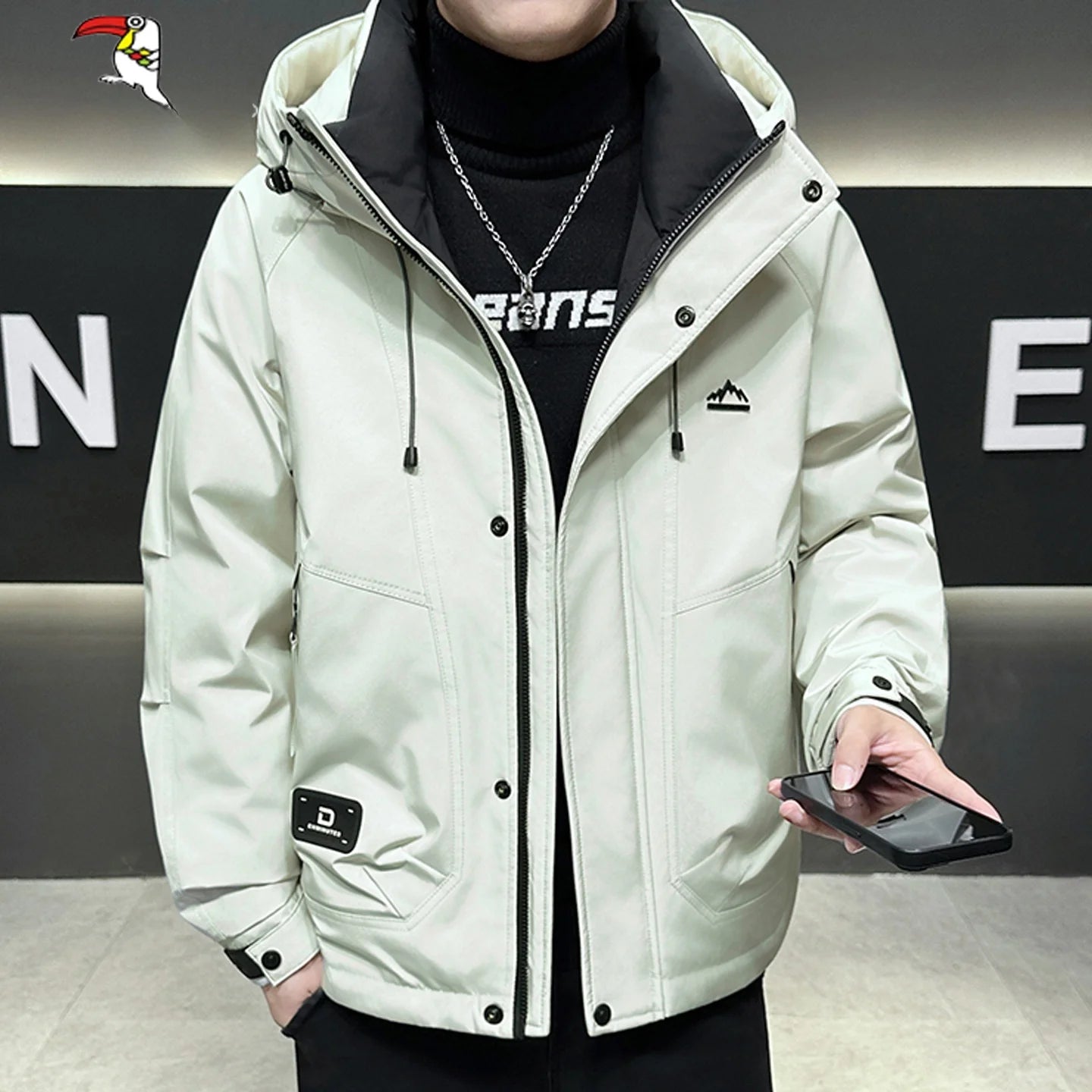 Casual Men's down Jaet Large Size Winter New Youth Hooded Outerwear Breathable Windproof Warm Faionable Urban Sle