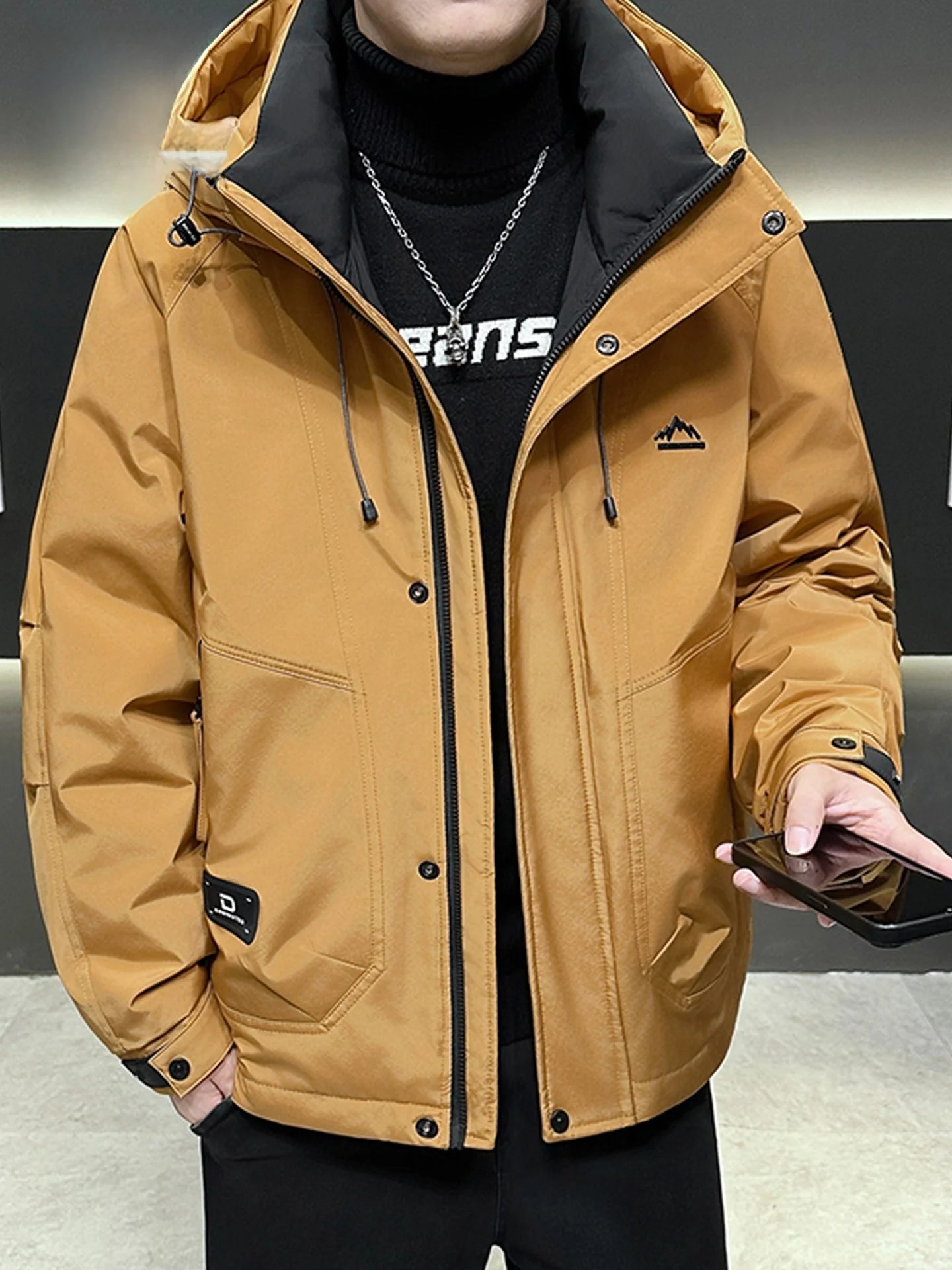 Casual Men's down Jaet Large Size Winter New Youth Hooded Outerwear Breathable Windproof Warm Faionable Urban Sle