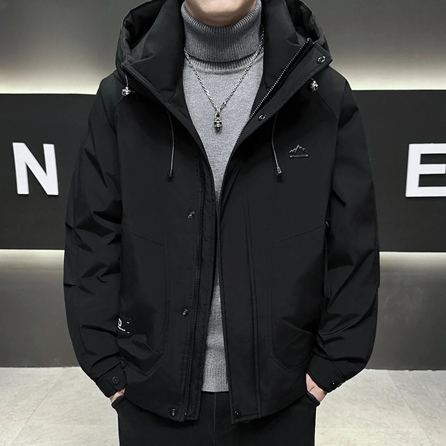 Casual Men's down Jaet Large Size Winter New Youth Hooded Outerwear Breathable Windproof Warm Faionable Urban Sle