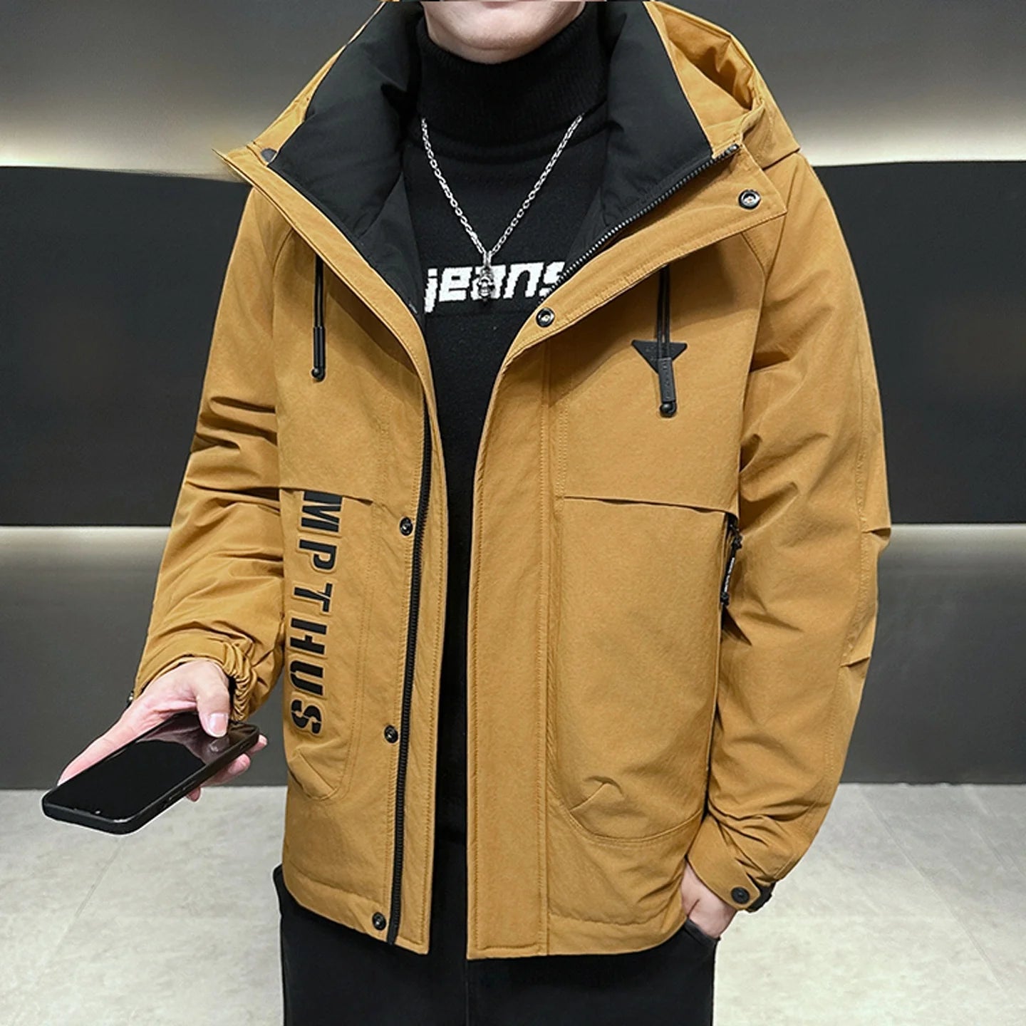 Casual Men's down Jaet Large Size Winter New Youth Hooded Outerwear Breathable Windproof Warm Faionable Urban Sle