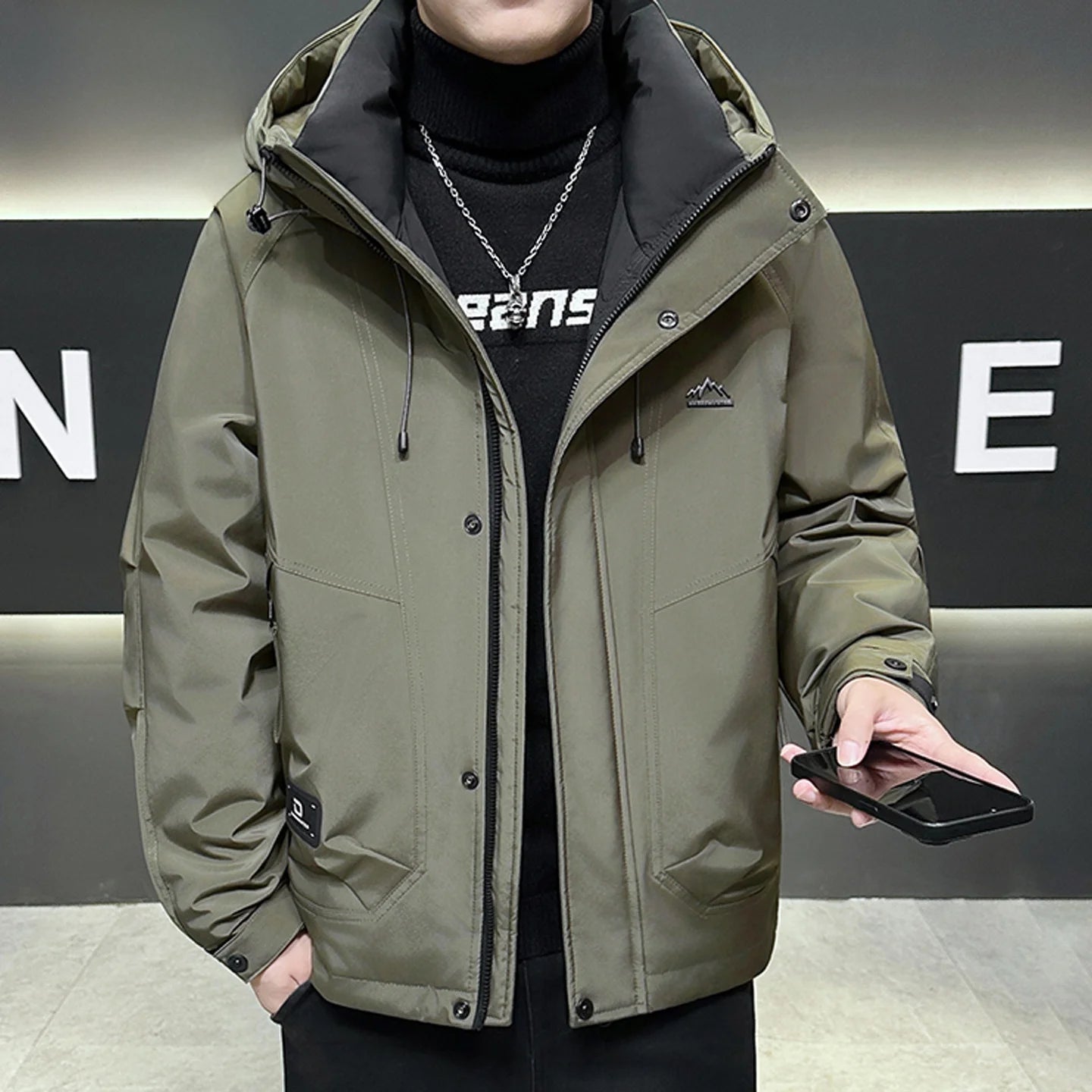 Casual Men's down Jaet Large Size Winter New Youth Hooded Outerwear Breathable Windproof Warm Faionable Urban Sle