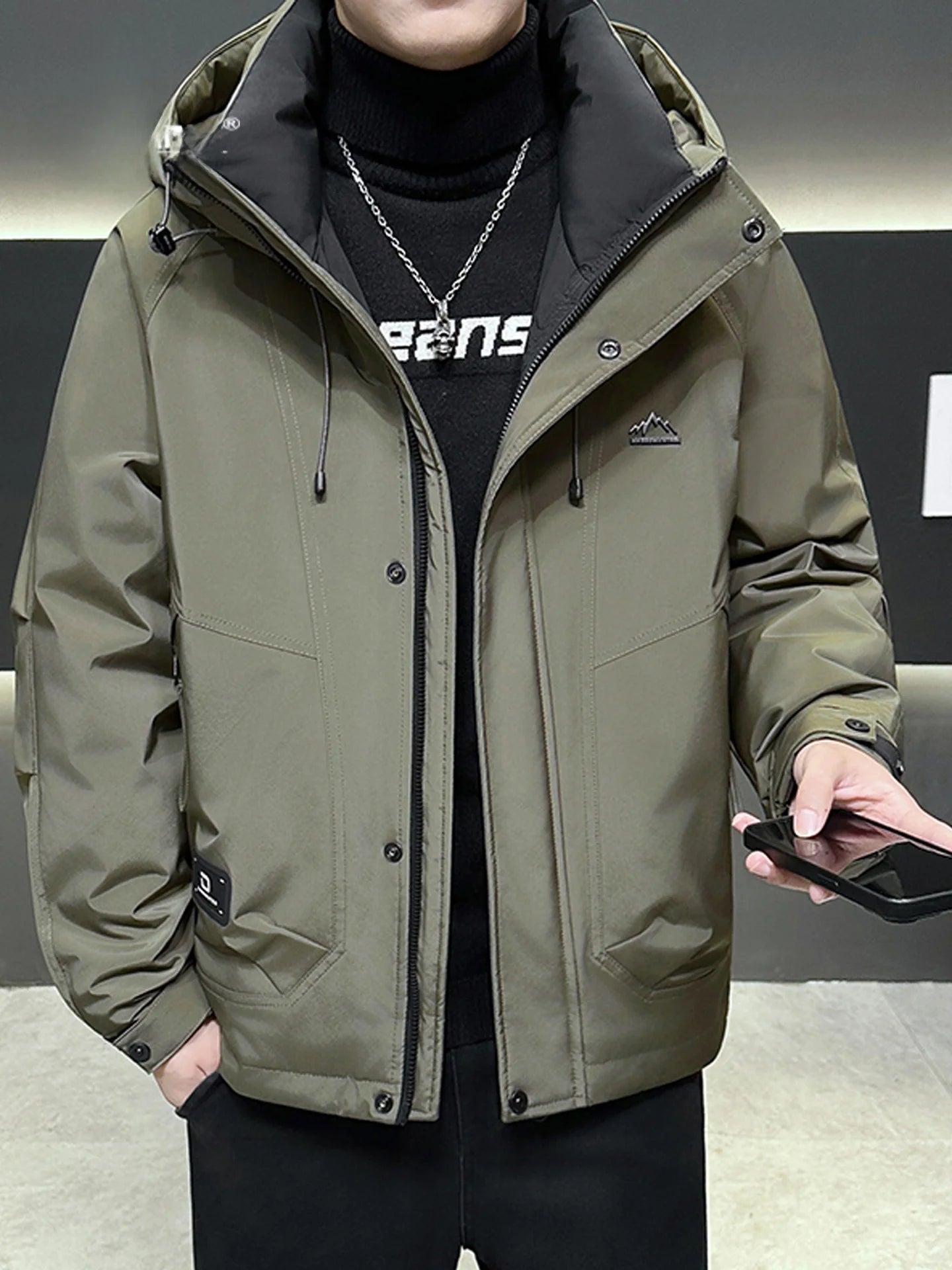 Casual Men's down Jaet Large Size Winter New Youth Hooded Outerwear Breathable Windproof Warm Faionable Urban Sle