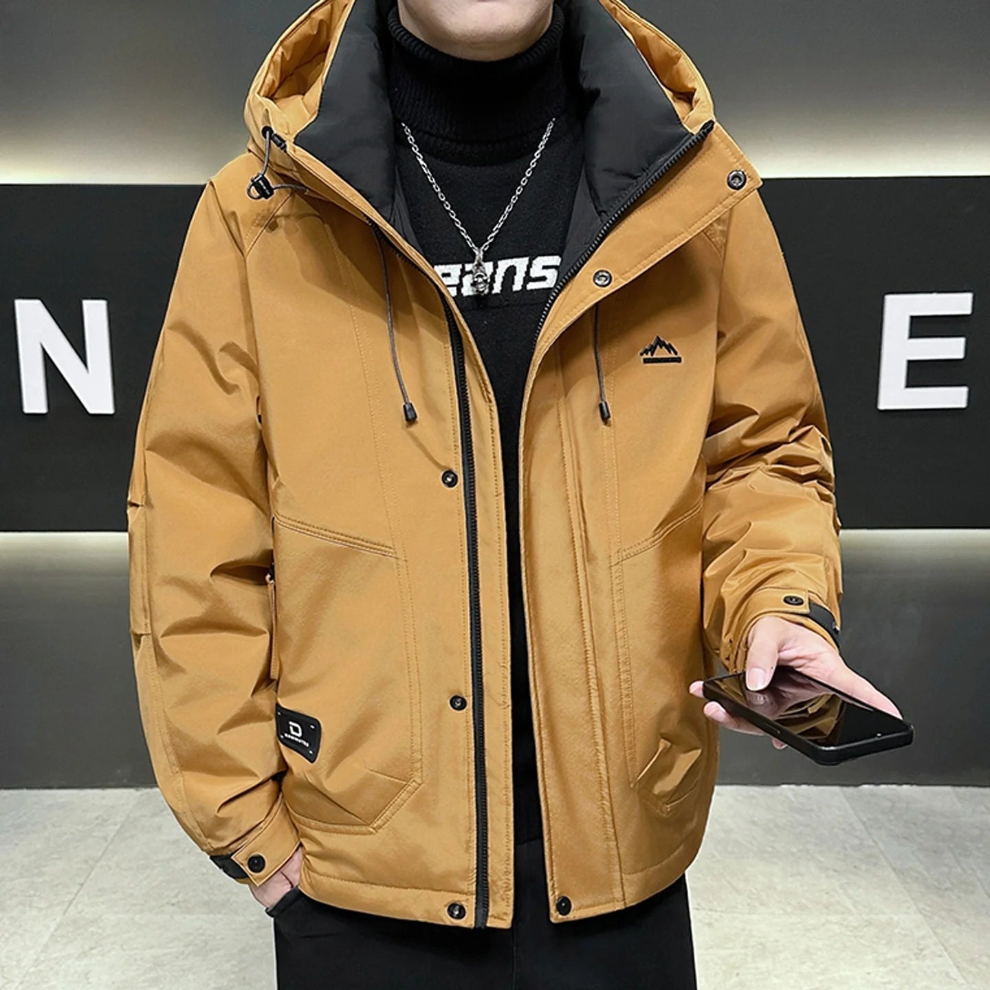 Casual Men's down Jaet Large Size Winter New Youth Hooded Outerwear Breathable Windproof Warm Faionable Urban Sle